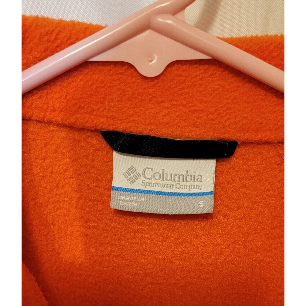 COLUMBIA-CLEMSON TIGERS-Orange Poly Fleece, Full Zip Logo Jacket-(Small) - Picture 3 of 6